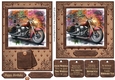 6x6 and 7x5 aprox graffiti wall and motorbike card fronts 10
