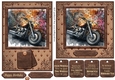 6x6 and 7x5 aprox graffiti wall and motorbike card fronts 12