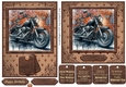 6x6 and 7x5 aprox graffiti wall and motorbike card fronts 13