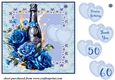 Blue roses and champagne card front 2