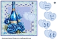 Blue roses and champagne card front 4