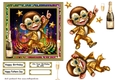 6x6 aprox Disco monkey card front 2
