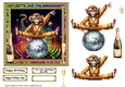 6x6 aprox Disco monkey card front 4