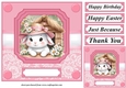Pink daisy bunny card front 11