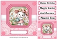 Pink daisy bunny card front 12