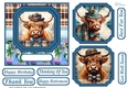 6x6 aprox Scottish Highland cow card front 3