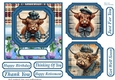 6x6 aprox Scottish Highland cow card front 5