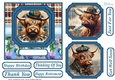 6x6 aprox Scottish Highland cow card front 6