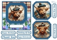 6x6 aprox Scottish Highland cow card front 7