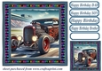 Birthday hot rod card front 18