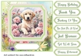 Framed floral puppy card front 2