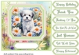Framed floral puppy card front 10