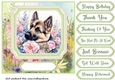 Framed floral puppy card front 15