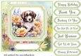 Framed floral puppy card front 22