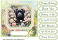 Framed floral puppy card front 23