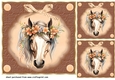 3 Floral horse card fronts/toppers 2