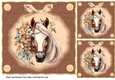 3 Floral horse card fronts/toppers 3