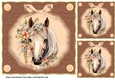3 Floral horse card fronts/toppers 4