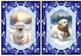 2 Blue winter Labrador card fronts 1