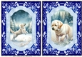 2 Blue winter Labrador card fronts 2