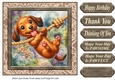 Pup playing in garden card front 13