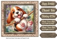 Pup playing in garden card front 14