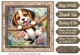 Pup playing in garden card front 17