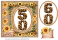 Age 50-60 Sunflower Birthday card front
