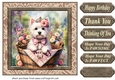 Floral Westie card front 7