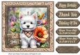 Floral Westie card front 15