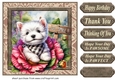 Floral Westie card front 17