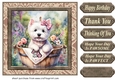 Floral Westie card front 23