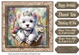 Floral Westie card front 24