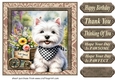 Floral Westie card front 25