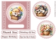 Pup in floral basket card front 2
