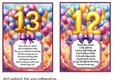 Age 12/13Birthday card fronts