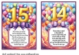 Age 14/15 Birthday card fronts