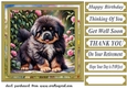 Puppy in flowers card front 1