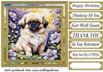 Puppy in flowers card front 2