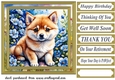 Puppy in flowers card front 3