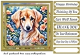 Puppy in flowers card front 5