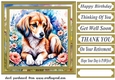 Puppy in flowers card front 6