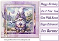 Lavender and butterfly gnome card front 3