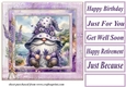 Lavender and butterfly gnome card front 4