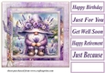 Lavender and butterfly gnome card front 5