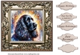 Framed stained glass dog card front 2