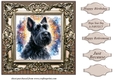 Framed stained glass dog card front 3