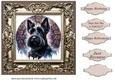 Framed stained glass dog card front 5