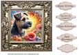 Framed stained glass dog card front 6