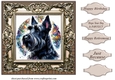 Framed stained glass dog card front 10